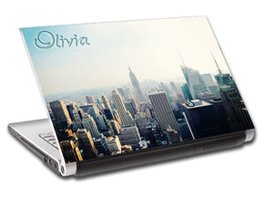 City Skyline Personalized LAPTOP Skin Vinyl Decal L95