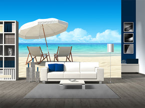 Exotic Tropical Beach Tissé auto-adhésif papier peint amovible Moderne Mural M10
