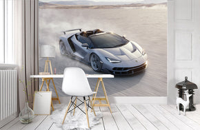 Sports Car Woven Self-Adhesive Removable Wallpaper Modern Mural M111
