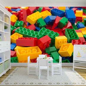 LEGO BRICKS Woven Self-Adhesive Removable Wallpaper Modern Mural M113