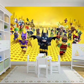 LEGO BATMAN MOVIE Woven Self-Adhesive Removable Wallpaper Modern Mural M117