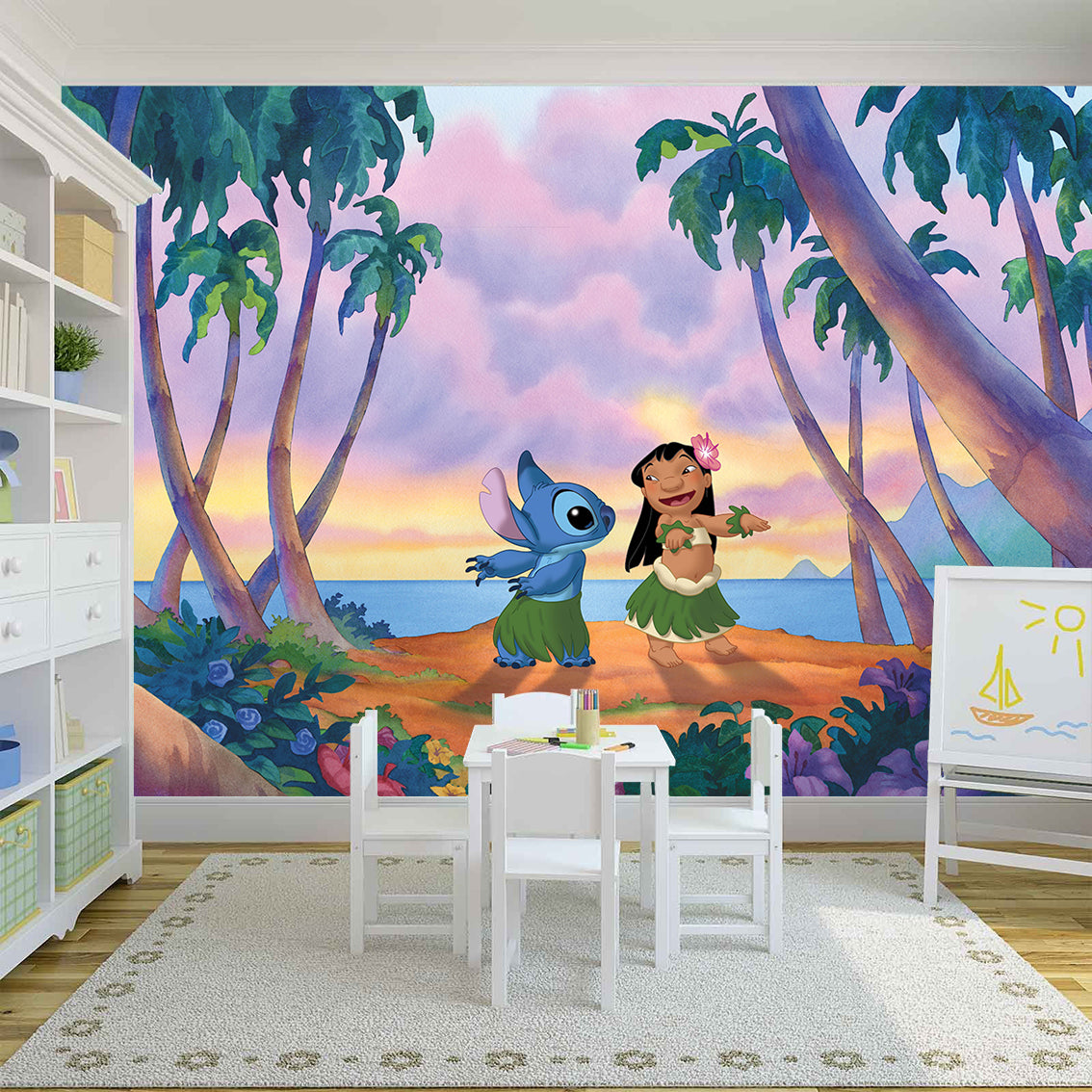 Lilo & Stitch Disney Woven Self-Adhesive Removable Wallpaper Modern Mu 