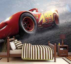 Lightning McQueen Disney Cars Woven Self-Adhesive Amovible Wallpaper Modern Mural M4120