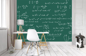 Math Board Equations Woven Self-Adhesive Removable Wallpaper Modern Mural M127