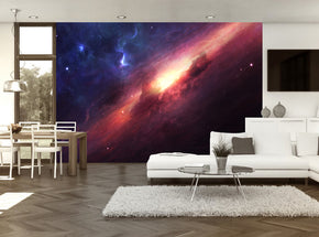 Nebula Space Galaxy Woven Self-Adhésif Removable Wallpaper Modern Mural M13