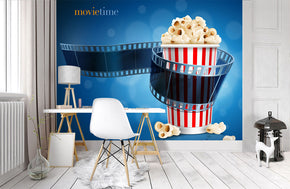 Popcorn Movie Theatre Woven Self-Adhesive Amovible Wallpaper Modern Mural M141