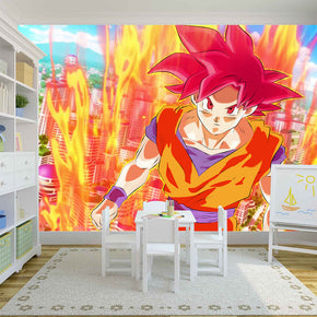 Dragon Ball Z Goku tissé auto-adhésif papier peint amovible Moderne Mural M149