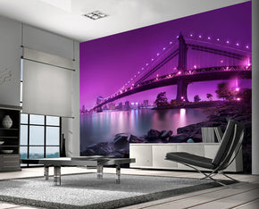 Purple Sky Woven Self-Adhesive Removable Wallpaper Modern Mural M164