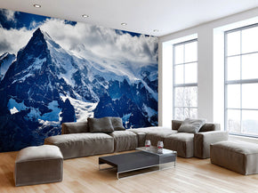 Snow Mountains Woven Self-Adhesive Removable Wallpaper Modern Mural M171