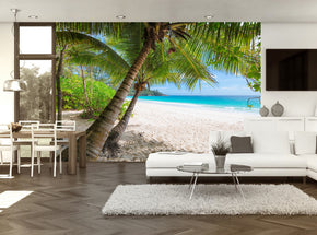 Papier peint amovible auto-adhésif tissé de plage exotique tropicale M178
