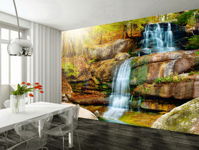 Waterfall Fantasy Woven Self-Adhesive Removable Wallpaper Modern Mural M182