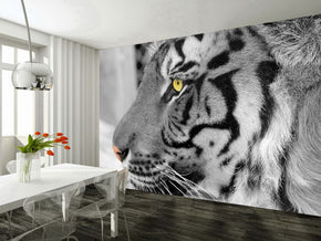 White Tiger Woven Self-Adhesive Removable Wallpaper Modern Mural M193