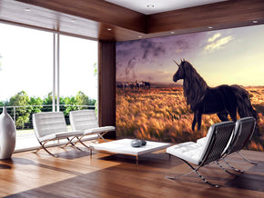 Unicorn Fantasy Woven Self-Adhesive Removable Wallpaper Modern Mural M200