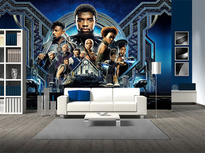 Black Panther Super Hero Woven Self-Adhesive Removable Wallpaper Modern Mural M211