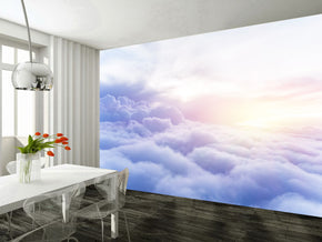 Nuages lever de soleil coucher de soleil tissé papier peint amovible auto - adhésif mural moderne M21