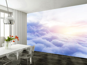 Clouds Sunrise Sunset Woven Self-Adhesive Removable Wallpaper Modern Mural M21