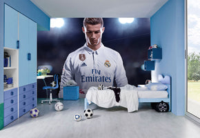 Cristiano Ronaldo Football Tissé auto-adhésif papier peint amovible Moderne Mural M227