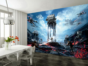 Star Wars Battle Woven Self-Adhesive Removable Wallpaper Modern Mural M235