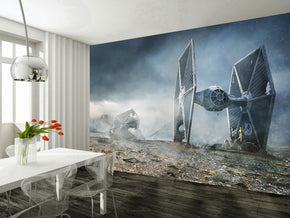 Star Wars Battle Ships tissé auto-adhésif papier peint amovible mural moderne M242