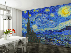 Van Gogh The Starry Night Woven Self-Adhesive Amovible Wallpaper Modern Mural M247