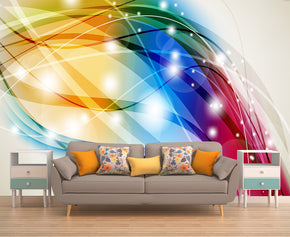 Abstract Color Splash Woven Self-Adhesive Removable Wallpaper Modern Mural M29