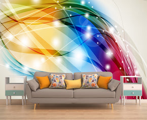 Abstract Color Splash Woven Self-Adhesive Removable Wallpaper Modern Mural M29
