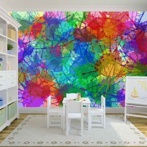Abstract Color Splash Ink Woven Self-Adhesive Removable Wallpaper Modern Mural M31
