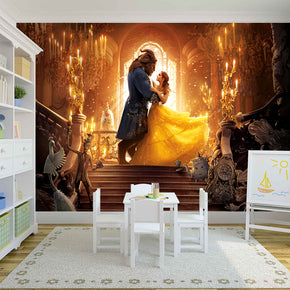 Beauty & The Beast Woven Self-Adhesive Removable Wallpaper Modern Mural M38