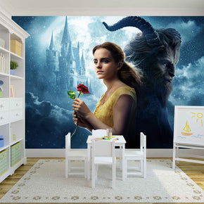 Beauty & The Beast Woven Self-Adhesive Removable Wallpaper Modern Mural M39