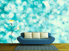 Blue Bubbles Pattern Woven Self-Adhésif Removable Wallpaper Modern Mural M43