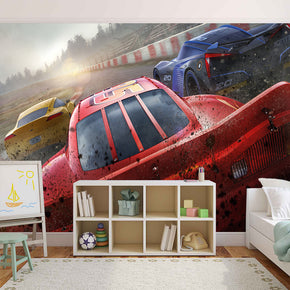CARS MOVIE Disney Woven Self-Adhesive Removable Wallpaper Modern Mural M49