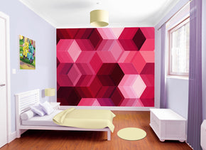 Abstract Pink Pattern Woven Self-Adhesive Removable Wallpaper Modern Mural M52