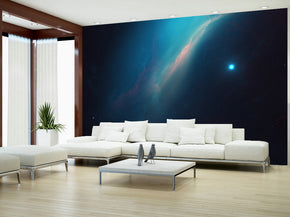 Space Nebula Galaxy Woven Self-Adhesive Removable Wallpaper Modern Mural M56