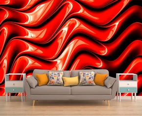 Red Fractal Pattern Woven Self-Adhesive Removable Wallpaper Modern Mural M66