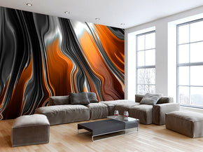 Metal Fractal Pattern Woven Self-Adhesive Removable Wallpaper Modern Mural M67