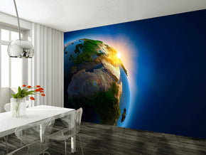 Earth From Space Woven Self-Adhesive Removable Wallpaper Modern Mural M69
