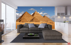Egyptian Pyramids Woven Self-Adhesive Removable Wallpaper Modern Mural M78
