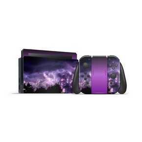 Purple Lightning Storm Nintendo Switch Skin Decal For Console NSF26