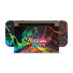 Paint Splashes Personalized Nintendo Switch Skin Decal For Console NSF14