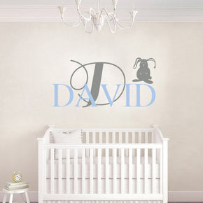 Personnalisé Rabbit Name Wall Sticker Decal Stencil Silhouette SQ193