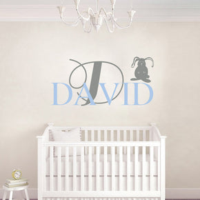 Personalized Rabbit Name  Wall Sticker Decal Stencil Silhouette SQ193