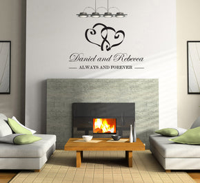 ALWAYS & FOREVER Personalized Inspirational Quotes Wall Sticker Decal Love SQ102