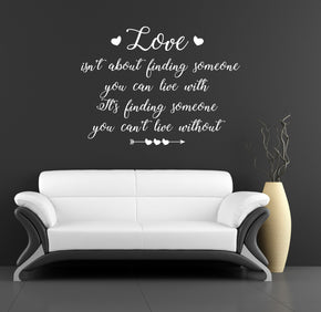 LOVE Someone You Can't Live Without Inspirational Quotes Wall Sticker Decal SQ108