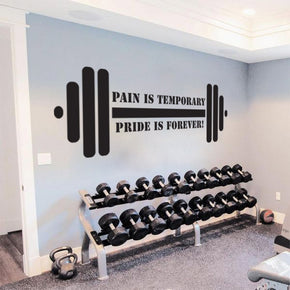 PAIN IS TEMPORARY PRIDE FOREVER Gym Weights Inspirational Quotes Wall Sticker Décalque SQ118