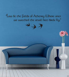Fields Of Athenry Inspirational Quotes Wall Sticker Decal SQ123