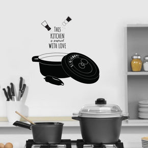 Cette cuisine est assaisonnée d'amour citations inspirantes sticker mural autocollant SQ128