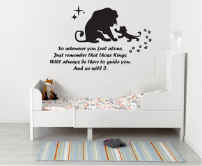 Chaque fois que vous vous sentez seul roi Lion citations inspirantes sticker mural autocollant SQ134