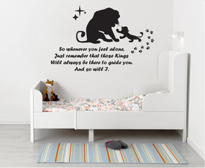 Whenever You Feel Alone Lion King Inspirational Quotes Wall Sticker Decal SQ134