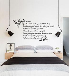 LIFE GOES ON Inspirational Quotes Wall Sticker Decal SQ139