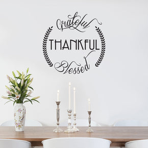 GREATFUL THANKFUL BLESSED Inspirational Quotes Wall Sticker Decal SQ145